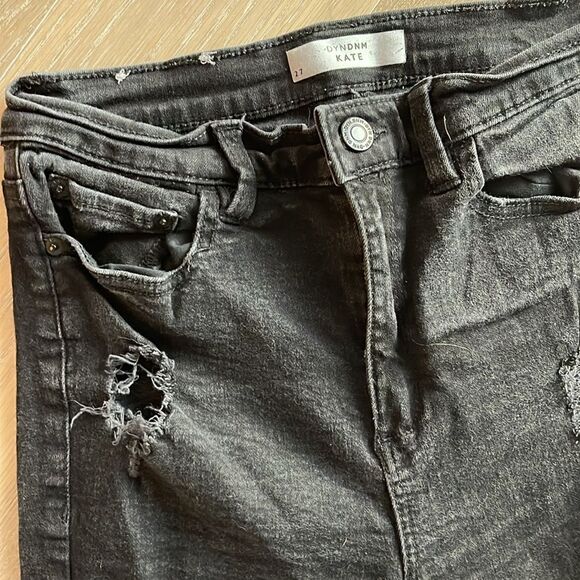 Kate Skinny Jeans, Distressed Black, Size 27 - Picture 5 of 11